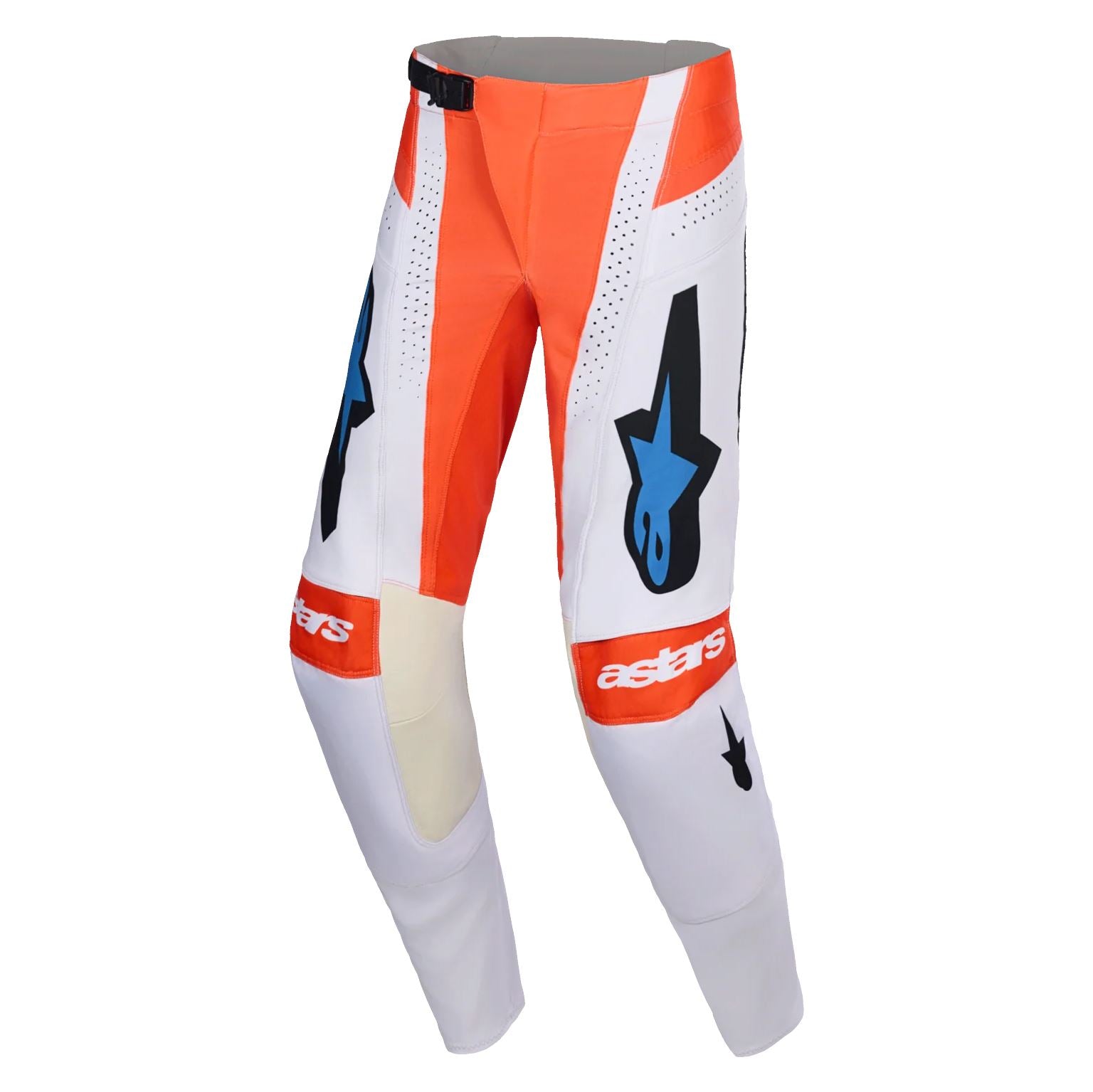 Alpinestars 2026 Techstar Knif Motocross Pants Light Grey Orange Flo Black
